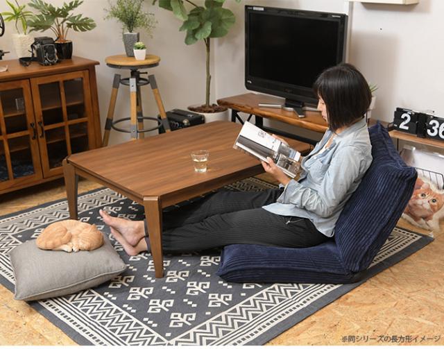 ウォルナット 正方形こたつテーブル 幅75cm  こたつ コタツ 炬燵 こたつテーブル ローテーブル 木目 ブラウン 男前 正方形  