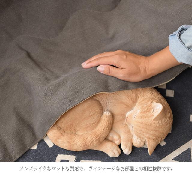 撥水加工 薄掛けこたつ布団 正方形 幅190cm こたつ布団 コタツ布団 正方形 男前 メンズライク カーキ グレー カッコいい シンプル 撥水加工