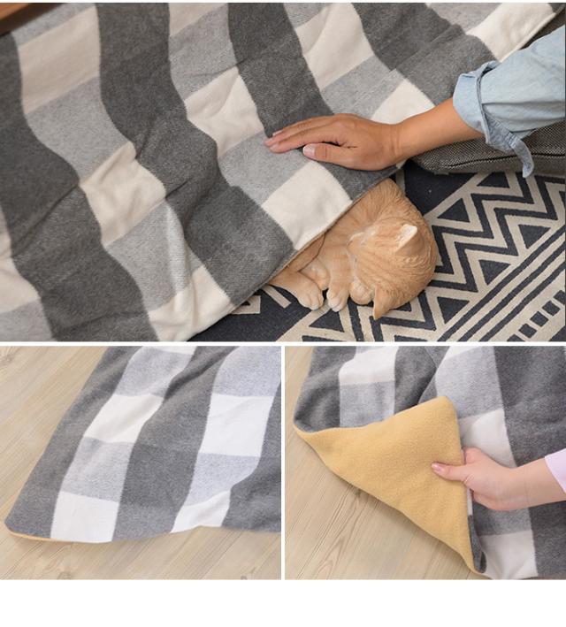 ギンガムチェック 薄掛けこたつ布団 正方形 幅190cm  こたつ布団 コタツ布団 正方形 男前 メンズライク チェック ギンガムチェック ナチュラル グレー ブルー  