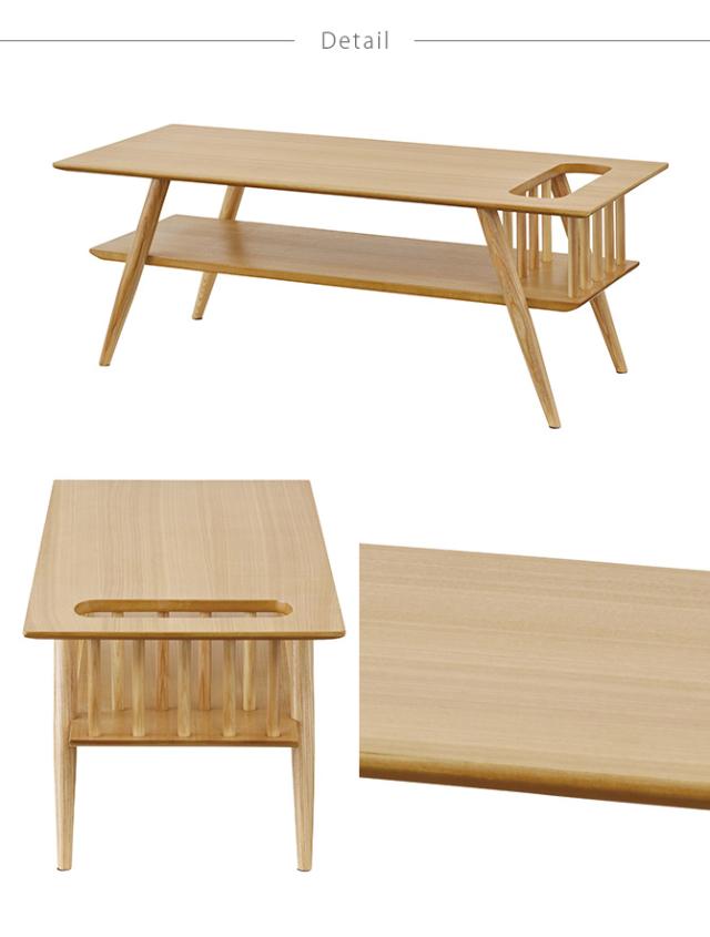 ソット センターテーブル 棚付き  ローテーブル マガジンラック付き 棚付き 天然木 幅100cm リビングテーブル コーヒーテーブル おしゃれ ナチュラル 北欧  