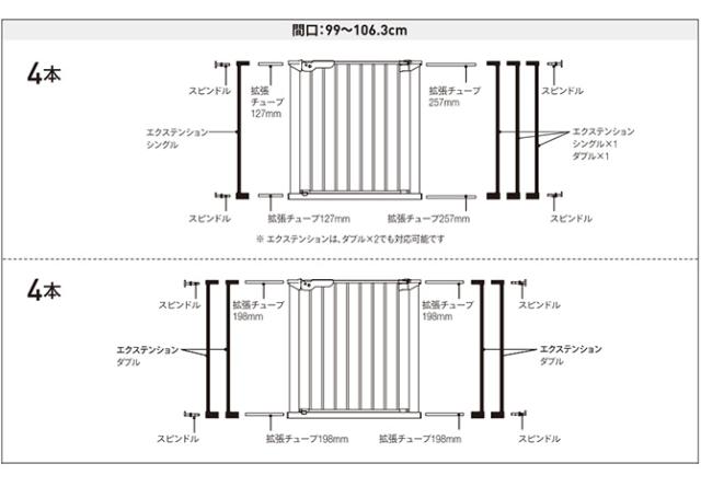 スカンジナビアンペットデザイン エクステンション ダブル(トール)  大型犬用 ペットゲート 犬 拡張パーツ ドア ペット 扉 とおせんぼ スタイリッシュ シンプル  