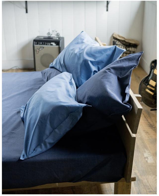 Fab the Home ファブザホーム ピローケース L ライトデニム  ピロケース 枕カバー おしゃれ デニム 綿100 ダブル まくら ピローケース コットン 無地  