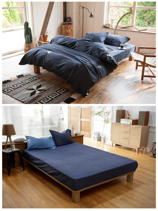 Fab the Home ファブザホーム ボックスシーツ シングル用 ライトデニム  ボックスシーツ シングル おしゃれ デニム 綿100 S ベッドシーツ シーツ コットン 無地  