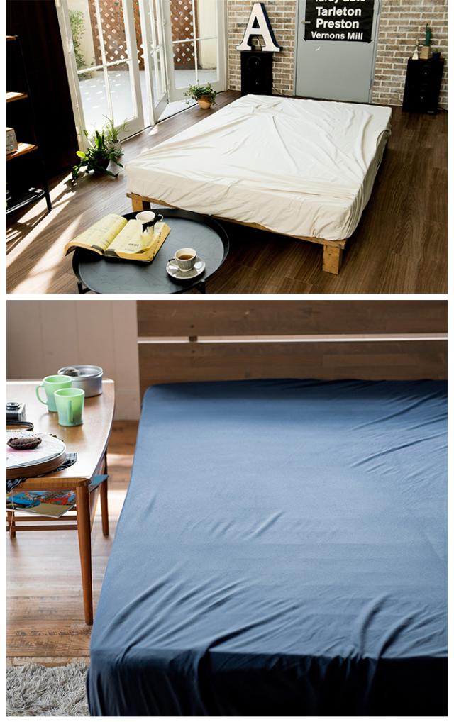 Fab the Home ファブザホーム ボックスシーツ ダブル用 プレインニット  ボックスシーツ ダブル 無地 おしゃれ 綿100 D ベッドシーツ シーツ コットン シンプル  