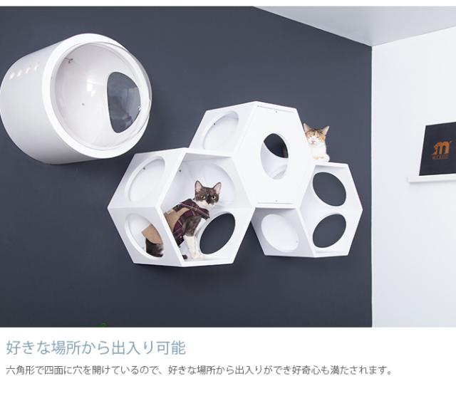 MYZOO マイズー Busy cat 六角ハウス 猫 キャットステップ キャットウォーク 六角 ホワイト MY ZOO シンプル MYZOO 壁掛け 北欧