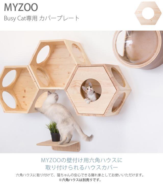 MYZOO マイズー Busy Cat専用 Cover Plate カバープレート 猫 キャットハウス スツール 六角 木製 無垢材 シンプル 椅子 腰掛け 北欧
