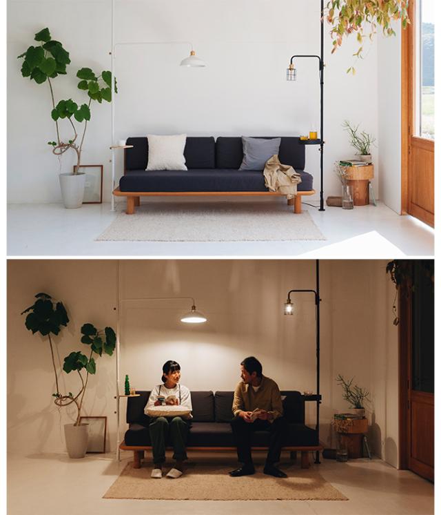 DRAW A LINE ドローアライン 202 ランプアーム L 単品パーツ 縦専用  つっぱり棒 突っ張り棒 伸縮 おしゃれ モノトーン 北欧 インダストリアル アイアン ツヤ消し インテリア  