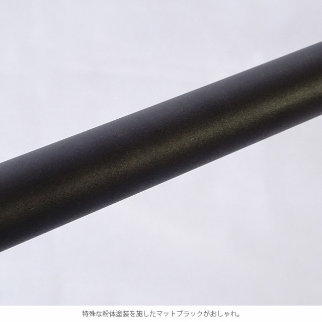 パワフル突っぱり棚 マットブラック 73-112cm  突っ張り棚 つっぱり棚 おしゃれ 強力 黒 伸縮 ツヤ消し かっこいい インダストリアル インテリア  