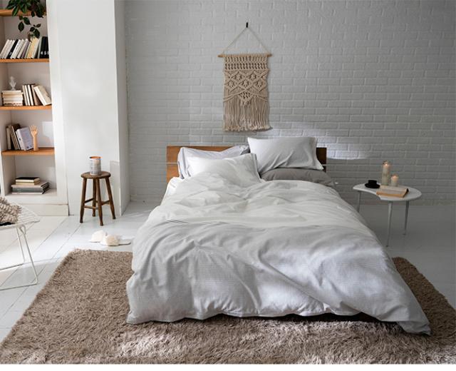 Fab the Home ファブザホーム レヴィ ピローケース M  ピロケース 枕カバー おしゃれ モノトーン グレー 綿100 起毛 秋冬 ボーダー 柄  