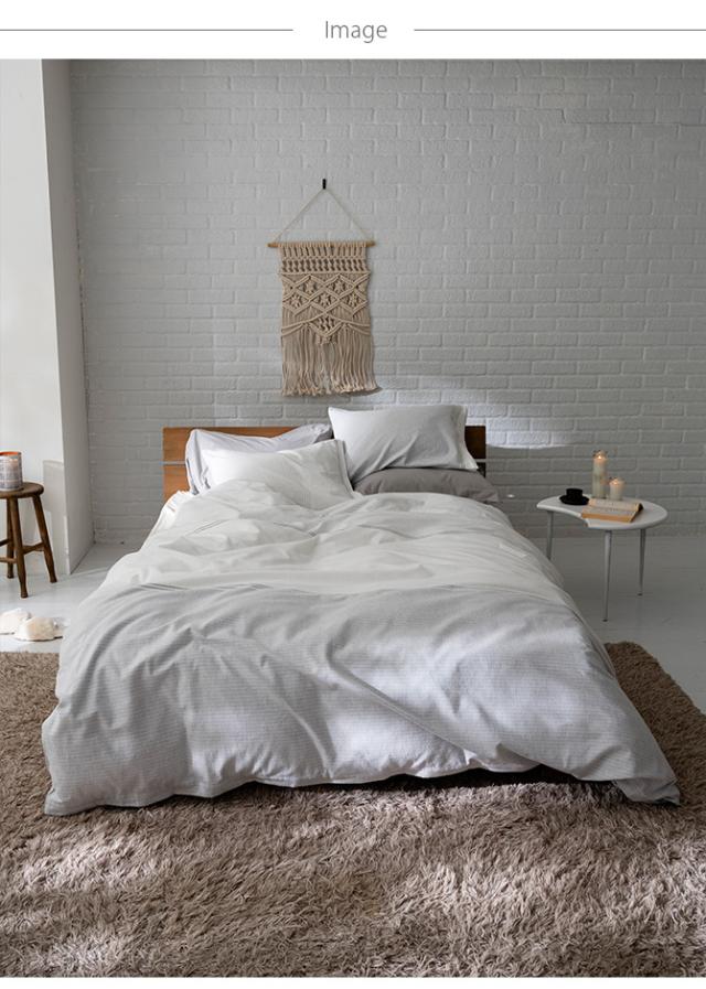 Fab the Home ファブザホーム レヴィ 掛け布団カバー ダブル用  掛け布団カバー ダブル おしゃれ モノトーン グレー 綿100 起毛 秋冬 ボーダー 柄  