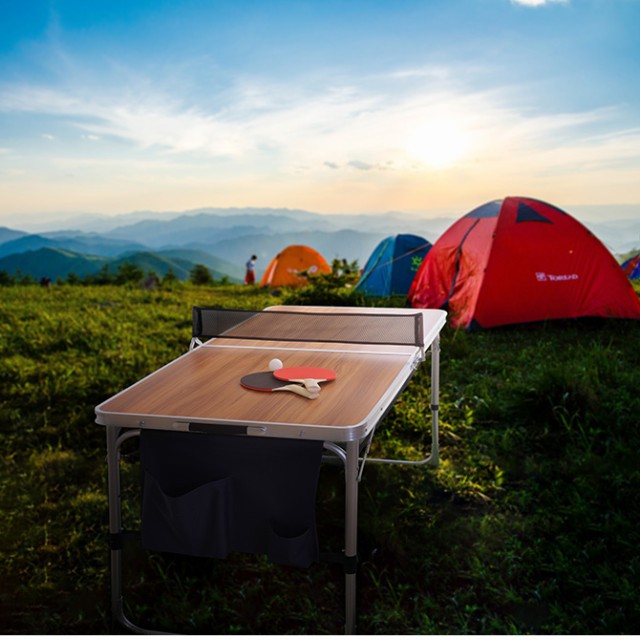 ピンポンテーブル 卓球台 アウトドアテーブル 折りたたみ おしゃれ キャンプ 公園 フェス 庭 高さ調節 テーブル