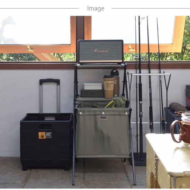 フォールディングキャリーワゴン  キャリーワゴン 収納ボックス キャスター付き 折りたたみ キャンプ アウトドア 運搬 ユニセックス フォールディング かっこいい  