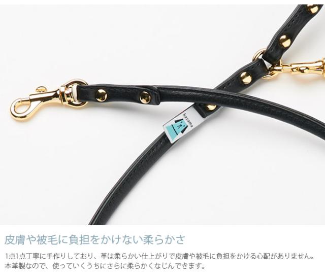kazama bag カザマバッグ Kazama Premium 本革丸めリード ゴールド金具 Sサイズ 犬用 小型犬 お散歩 リード 散歩紐 本革 可愛い シンプル レザー