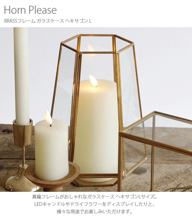 Horn Please ホーン プリーズ BRASSフレーム ガラスケース ヘキサゴン L