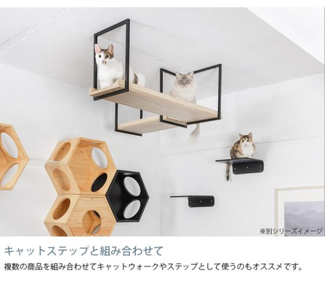 MYZOO マイズー AVENUE 100cm クリア  猫用 猫 キャットステップ キャットウォーク クリア 透明 おしゃれ ウォールシェルフ 天井 壁掛け  