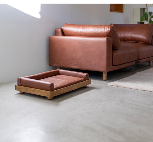 Fumi フミ ペットのベッド Mサイズ  犬用 猫用 ペットベッド ベッド 洗える ペットソファ レザー調 レザー風 革風  