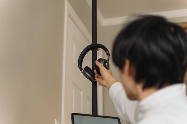 ドローアライン DRAW A LINE デスクサイドラックセット つっぱり棒 突っ張り棒 デスク横 セット おしゃれ モノトーン 北欧 アイアン ツヤ消し インテリア