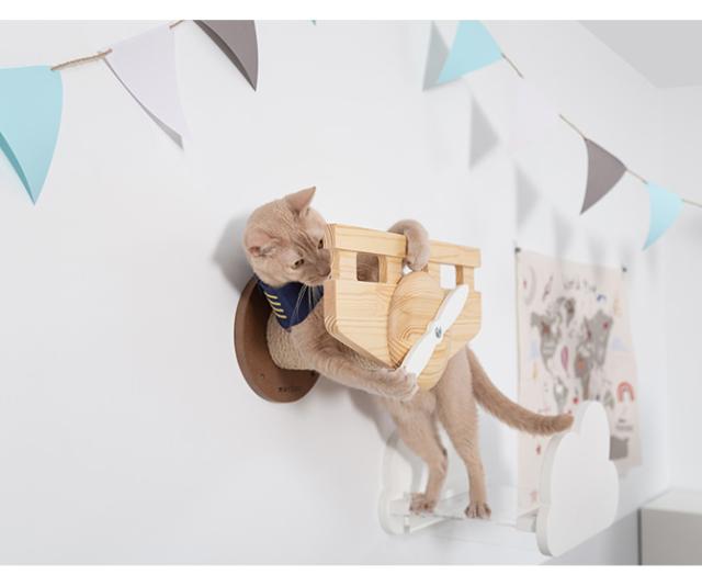 MYZOO マイズー キャットステップ 爪とぎ Plane 猫用 猫 キャットステップ 壁掛け 爪とぎ 飛行機 個性的 MYZOO 北欧
