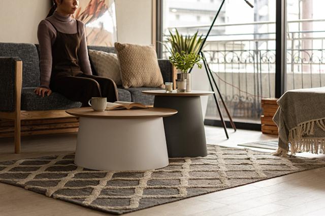 ツートン ラウンドテーブル L 