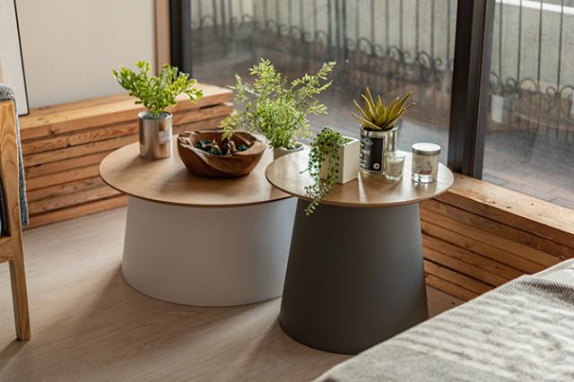 ツートン ラウンドテーブル L 