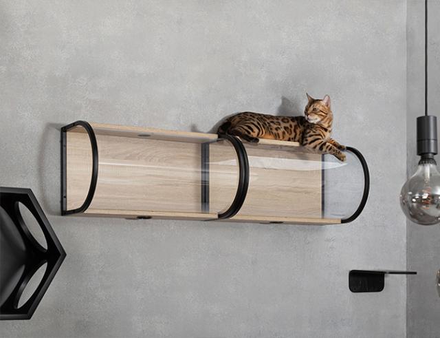MYZOO マイズー Tunnel  猫用 猫 キャットステップ キャットウォーク クリア 透明 おしゃれ 壁掛け キャットベッド 北欧  
