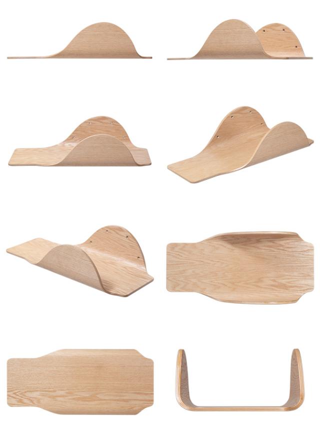 MYZOO マイズー Stingray 単品  猫 キャットステップ 木製 おしゃれ キャットウォーク 大型猫 北欧 インテリア 壁付け 棚板  