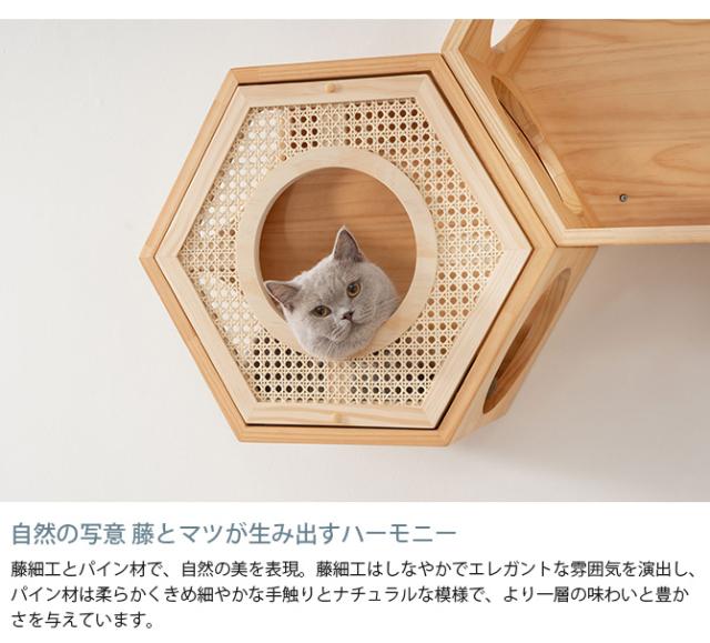 MYZOO マイズー Busy Cat専用 COVER RATTAN カバーラタン  猫 ハウス スツール 六角 ラタン 藤細工 おしゃれ 和 カバー プレート  