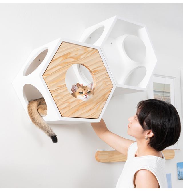 MYZOO マイズー Busy Cat専用 COVER WAVE カバーウェーブ  猫 ハウス スツール 六角 ウェーブ 波 おしゃれ 木製 カバー プレート  