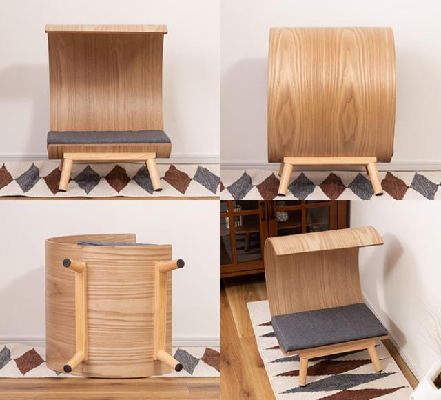 ペットベッド 猫用 犬用 ペットベッド ベッド 木製 ナチュラル ブラウン 曲線 可愛い シンプル