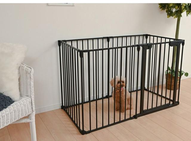 Wanyanya わにゃにゃ スチールペットサークル6枚 犬 ペットサークル ドッグサークル ペット サークル シンプル おしゃれ 白 黒 6枚