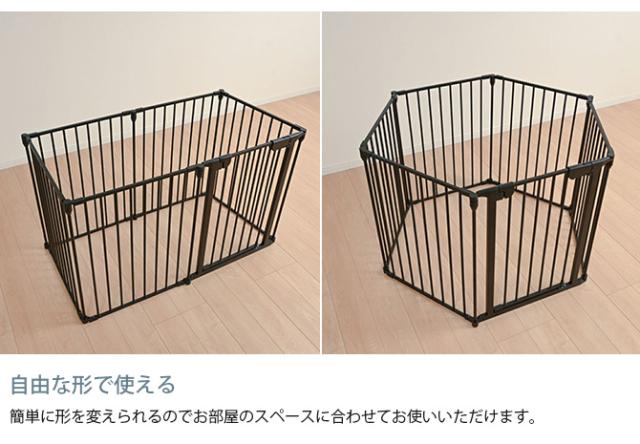 Wanyanya わにゃにゃ スチールペットサークル6枚 犬 ペットサークル ドッグサークル ペット サークル シンプル おしゃれ 白 黒 6枚