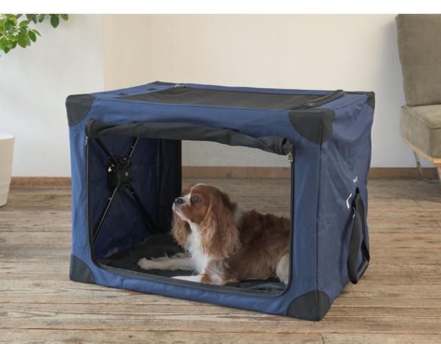 Wanyanya わにゃにゃ ペットクレートSサイズ 犬 クレート ケージ ハウス シンプル おしゃれ グレー ネイビー コンパクト 避難 災害時