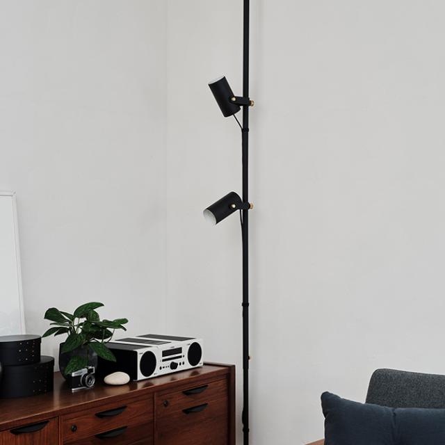 DRAW A LINE ドローアライン 025 スポットライト  ランプアーム 照明 おしゃれ スポットライト LED対応 E26 スタンドライト 突っ張り棒 黒 白  