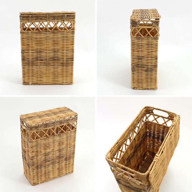 shesay シセイ ゴミ箱としても使えて 洗える蓋付きスクエアバスケット トール 