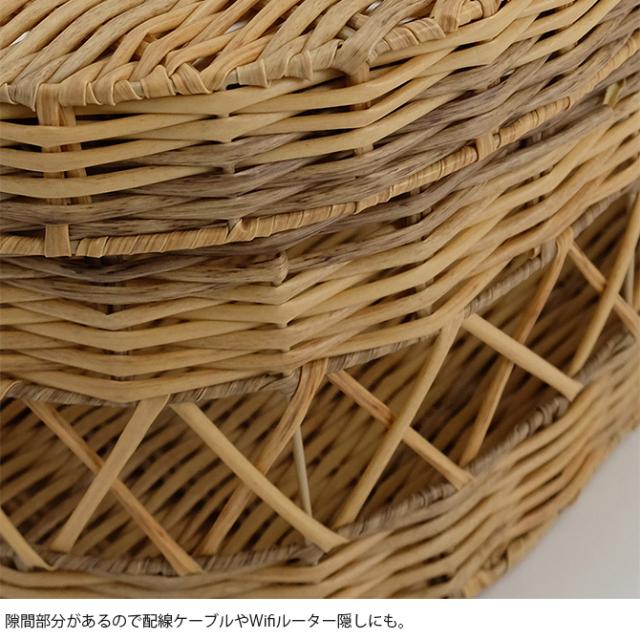 shesay シセイ インテリアに馴染みやすい 洗える蓋付きオーバルバスケット L 