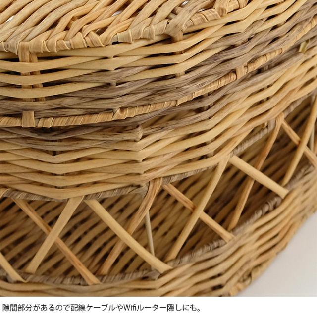 shesay シセイ インテリアに馴染みやすい 洗える蓋付きオーバルバスケット S 