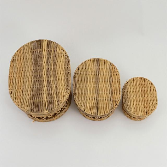 shesay シセイ インテリアに馴染みやすい 洗える蓋付きオーバルバスケット S 