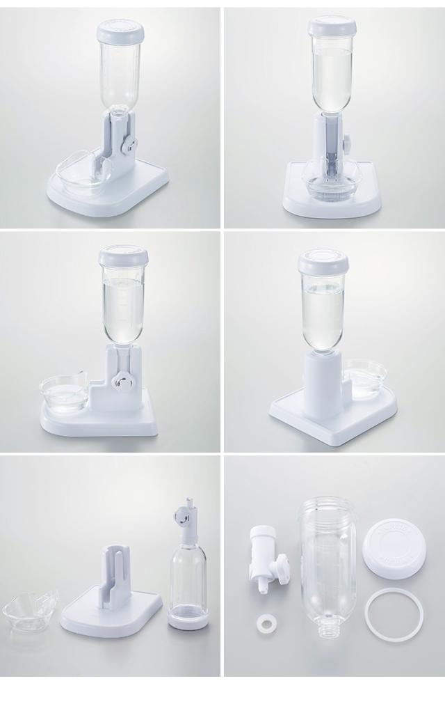 Bonbi ボンビ ラクリアスタンド  猫用 犬用 ペット用 給水器 自動 お手入れ簡単 ホワイト　クリア　白　透明 シンプル おしゃれ 電気不要  