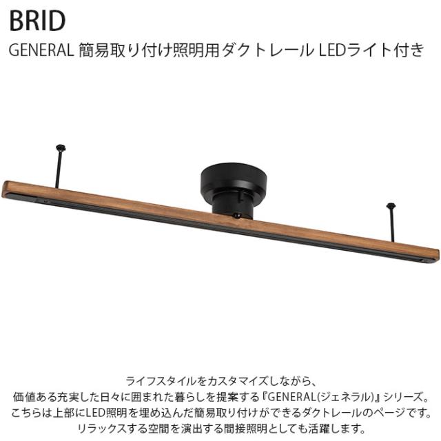 BRID ブリッド GENERAL 簡易取り付け照明用ダクトレール LEDライト付き  ダクトレール LEDライト 照明 リモコン 調色 間接照明 電球色 昼白色 おしゃれ インテリア  