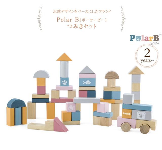 Polar B ポーラービー つみきセット TYPR44010 つみき 木製つみき 形 セット パーツ かわいい カラフル 知育 お勉強 プレゼント