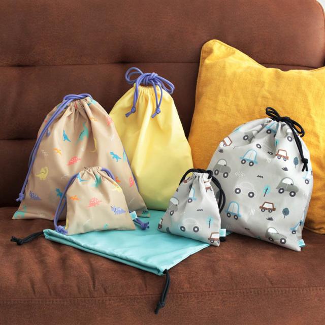 D by DADWAY 巾着3枚セット BGDB0066132  巾着袋 コップ袋　給食袋 シンプル かわいい 男の子 女の子 小学生 通園 入園準備　入学準備 保育園　幼稚園  