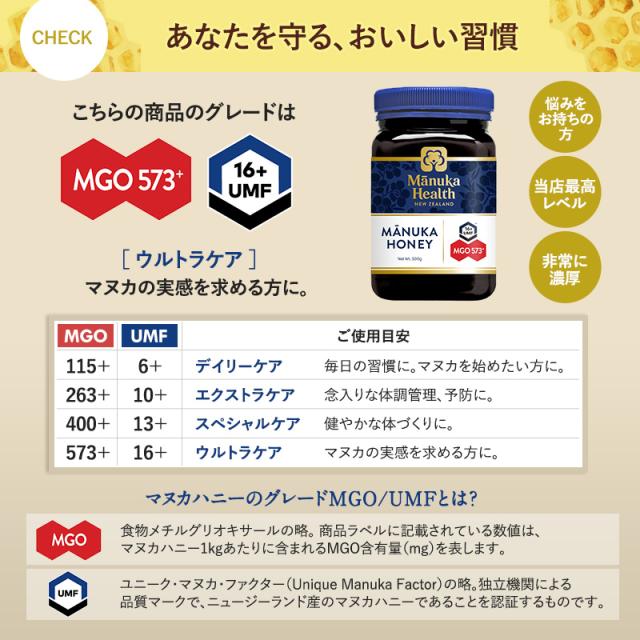 マヌカヘルス マヌカハニー MGO573+/UMF16+ 500g マヌカハニー マヌカヘルス ニュージーランド産 ハチミツ はちみつ 蜂蜜 高級 無添加 ギフト プレゼント