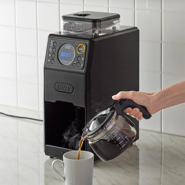 現品限り一斉値下げ 全自動コーヒーメーカー ミル付き おしゃれ レトロ タイマー 全自動ミル付カスタムドリップコーヒーメーカー トフィー Toffy コーヒーメーカー