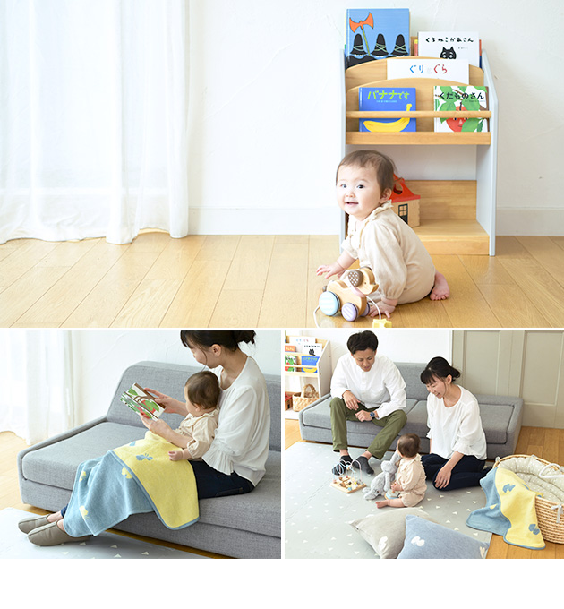 こどもと暮らしオリジナル Milk 絵本ラック　Sサイズ(約82冊収納)  絵本棚 絵本 収納 木製 本棚 おもちゃ 収納 ラック おもちゃ収納 キッズ おしゃれ  