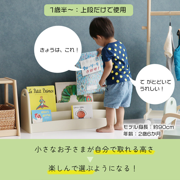 Kids Picture Book Rack  絵本棚 絵本ラック キッズ 表紙が見える スリム コンパクト おしゃれ シンプル かわいい 収納  