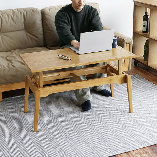 Rasic ラシック 昇降式テーブル 幅91.5cm×奥行き45cm Elevator Table  ローテーブル 昇降式 センターテーブル リフトアップテーブル 木製 おしゃれ シンプル コンパクト リビング 一人暮らし  