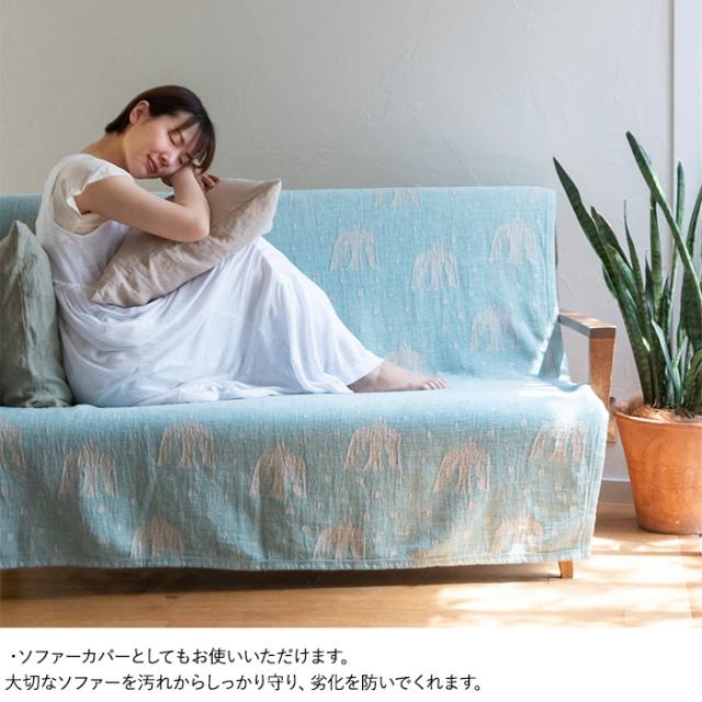 KLIPPAN クリッパン【正規取扱店】 リネン＆シュニールコットン シングルブランケット birds in the snow  スローケット 夏用 おしゃれ 北欧 洗濯機 洗える ギフト プレゼント ミナ  