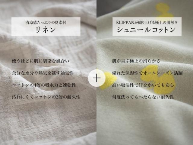 KLIPPAN クリッパン【正規取扱店】 リネン＆シュニールコットン シングルブランケット フレーム  スローケット 夏用 寝具 サマーケット おしゃれ 北欧 洗濯機 洗える ギフト プレゼント  