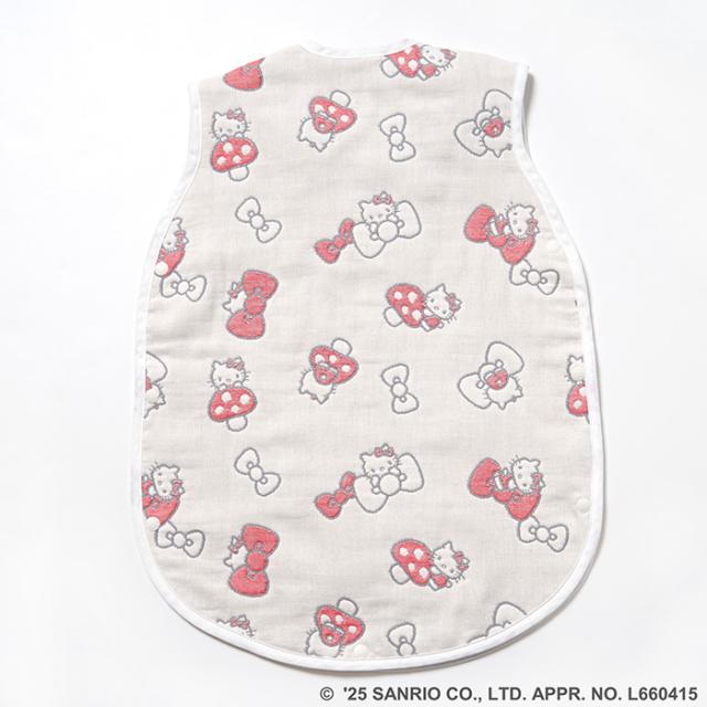 HELLO KITTY × Hoppetta 6重ガーゼ ベビースリーパー ハローキティ キティちゃん 赤ちゃん 新生児 日本製 かわいい おしゃれ 秋冬 寝冷え防止 寝冷え対策 出産祝い ギフト 贈り物