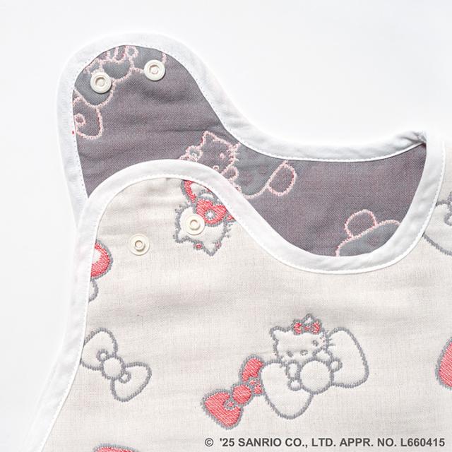 HELLO KITTY × Hoppetta 6重ガーゼ キッズスリーパー ハローキティ キティちゃん 子供 子ども 幼児 日本製 かわいい おしゃれ 秋冬 寝冷え防止 寝冷え対策 出産祝い ギフト 贈り物